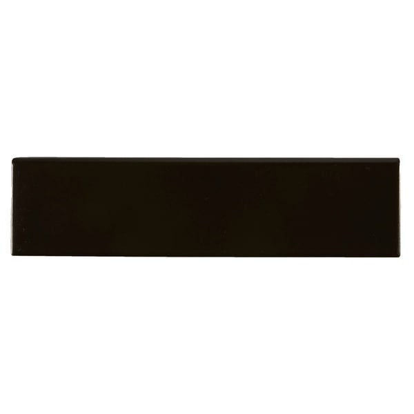 Glazed Ceramic 3x12-inch Bullnose in Black - 3x12 - Overstock - 20771380