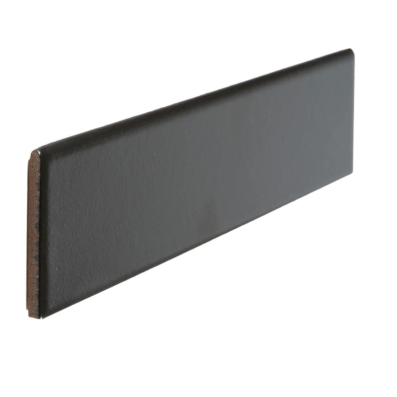 Glazed Ceramic 3x12-inch Bullnose in Black - 3x12