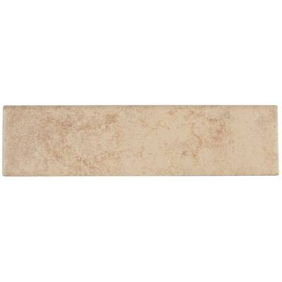 Rustic Stone Look Trim 3x12-inch Floor Bullnose in Bone - 3x12