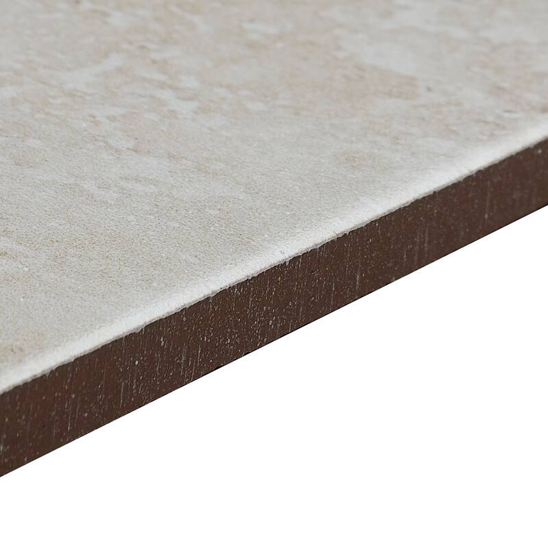 Stone Visual 3x12-inch Glazed Porcelain Floor Bullnose in Garden White - 3x12