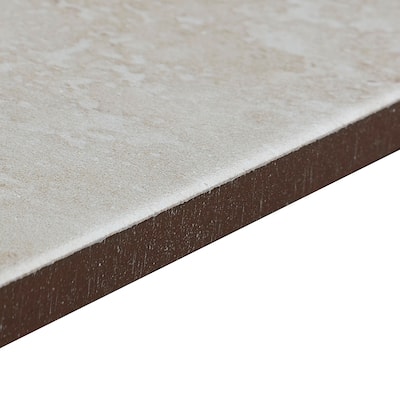 Stone Visual 3x12-inch Glazed Porcelain Floor Bullnose in Garden White - 3x12