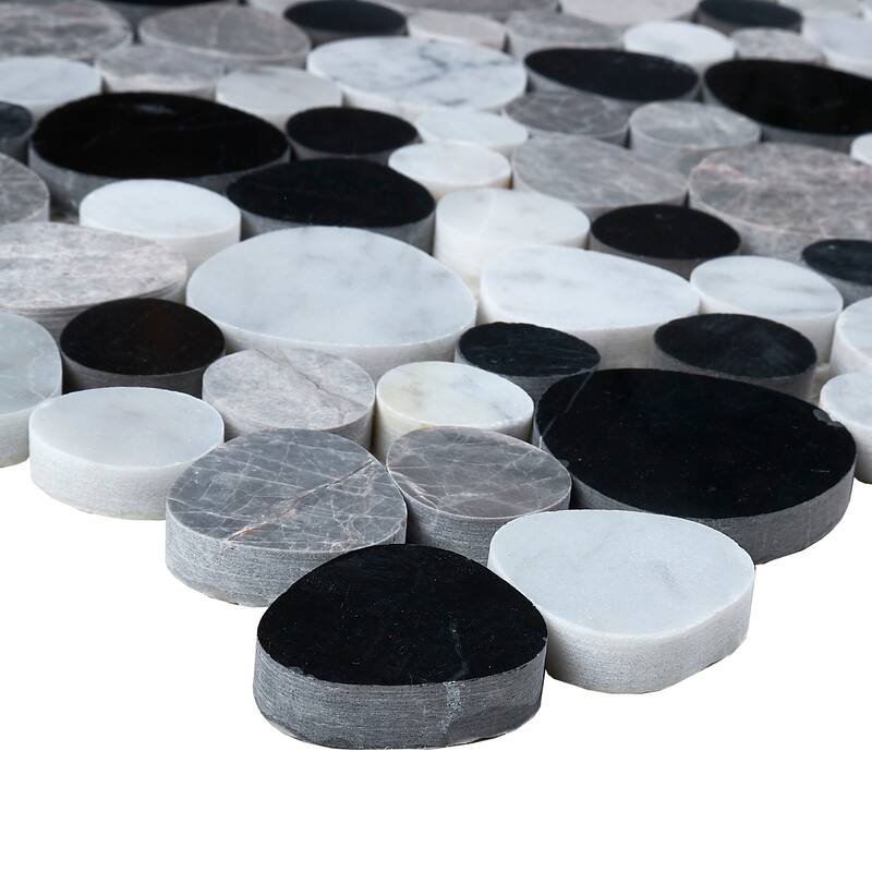 Decorative Accent 12x12-inch Tile in Black Pebble - 12x12