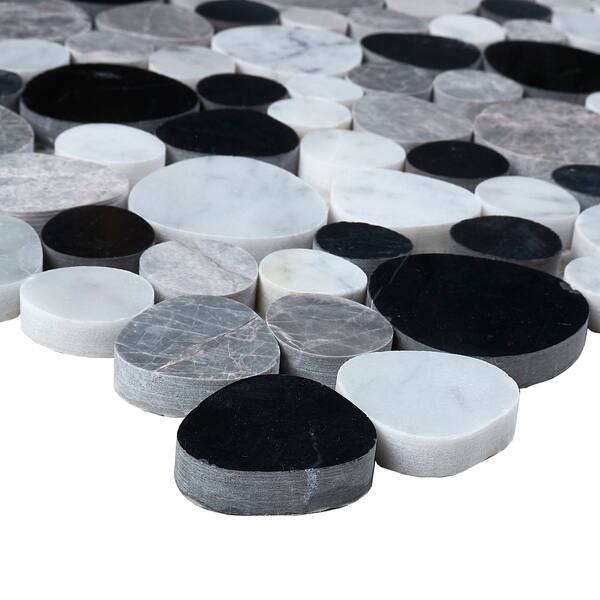 Shop Decorative Accent 12x12 Inch Tile In Black Pebble 12x12