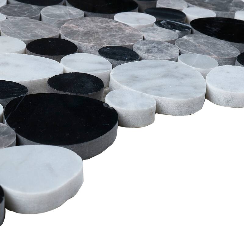 Decorative Accent 12x12-inch Tile in Black Pebble - 12x12