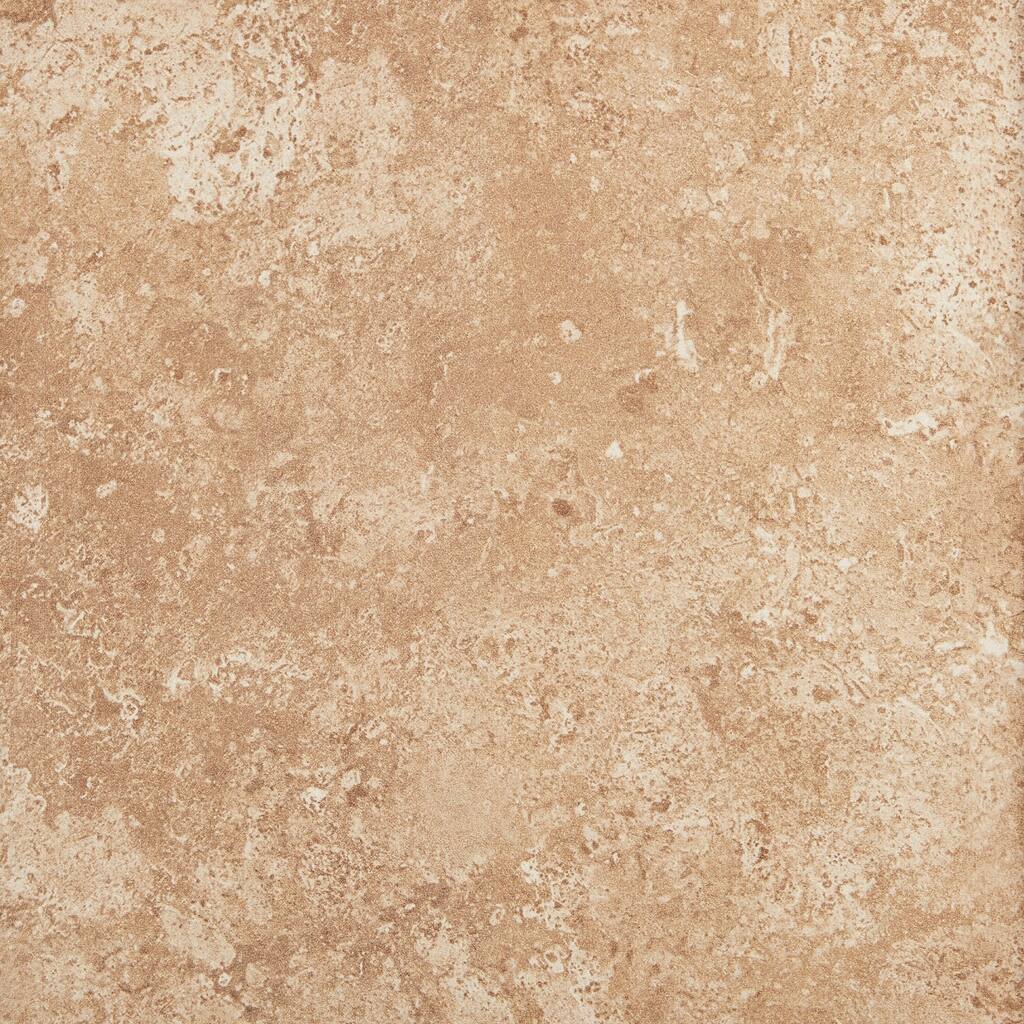 Travertine Replica 12x12-inch Ceramic Floor Tile in Truffle Ceramic Field - 12x12