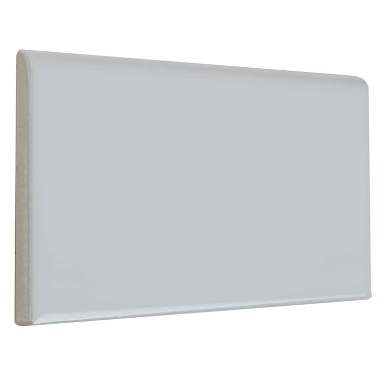 Classic Ceramic 3x6-inch Bullnose 6-inch side in Arctic White - 3x6
