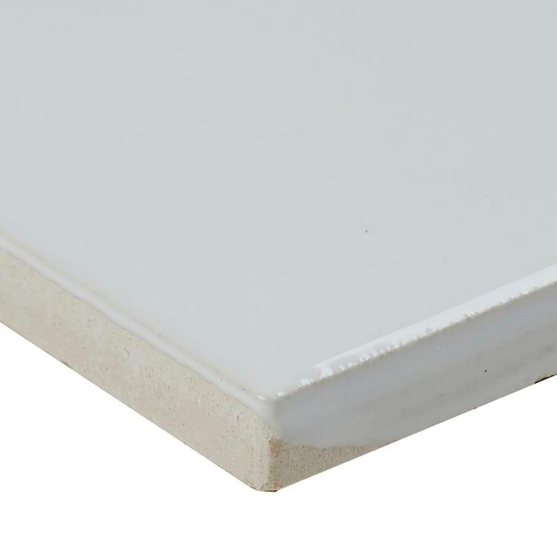 Classic Ceramic 3x6-inch Bullnose 6-inch side in Arctic White - 3x6