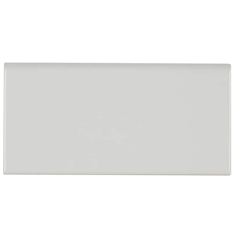 Classic Ceramic 3x6-inch Bullnose 6-inch side in Arctic White - 3x6