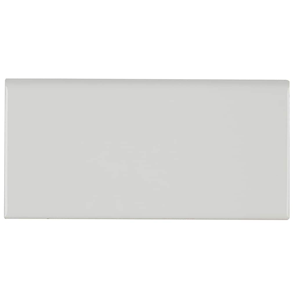 Classic Ceramic 3x6-inch Bullnose 6-inch side in Arctic White - 3x6