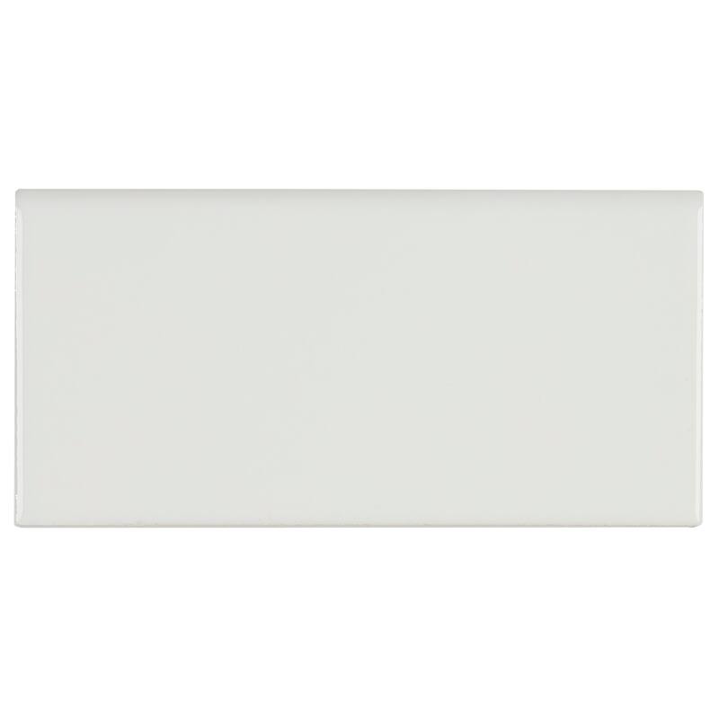 Classic Ceramic 3x6-inch Bullnose 6-inch side in White - 3x6