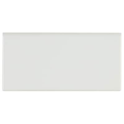 Classic Ceramic 3x6-inch Bullnose 6-inch side in White - 3x6
