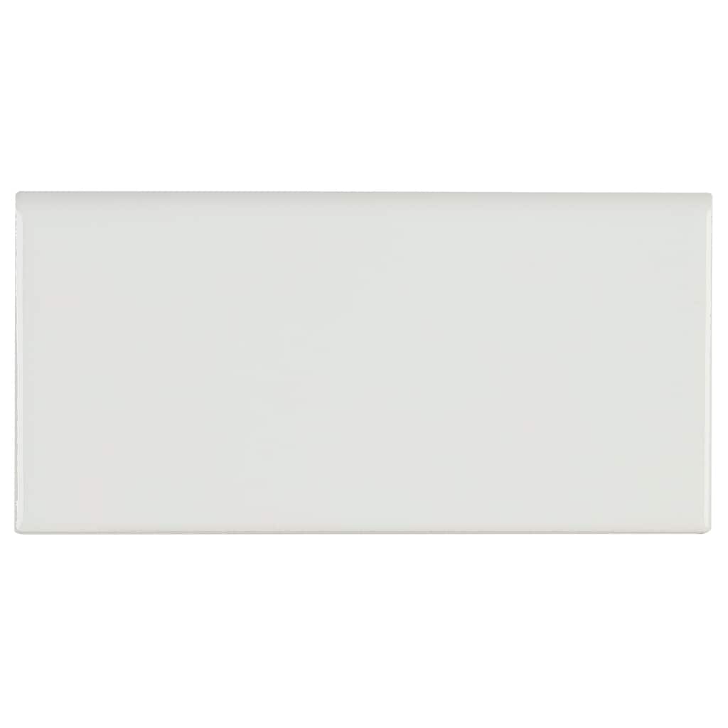 Classic Ceramic 3x6-inch Bullnose 6-inch side in White - 3x6