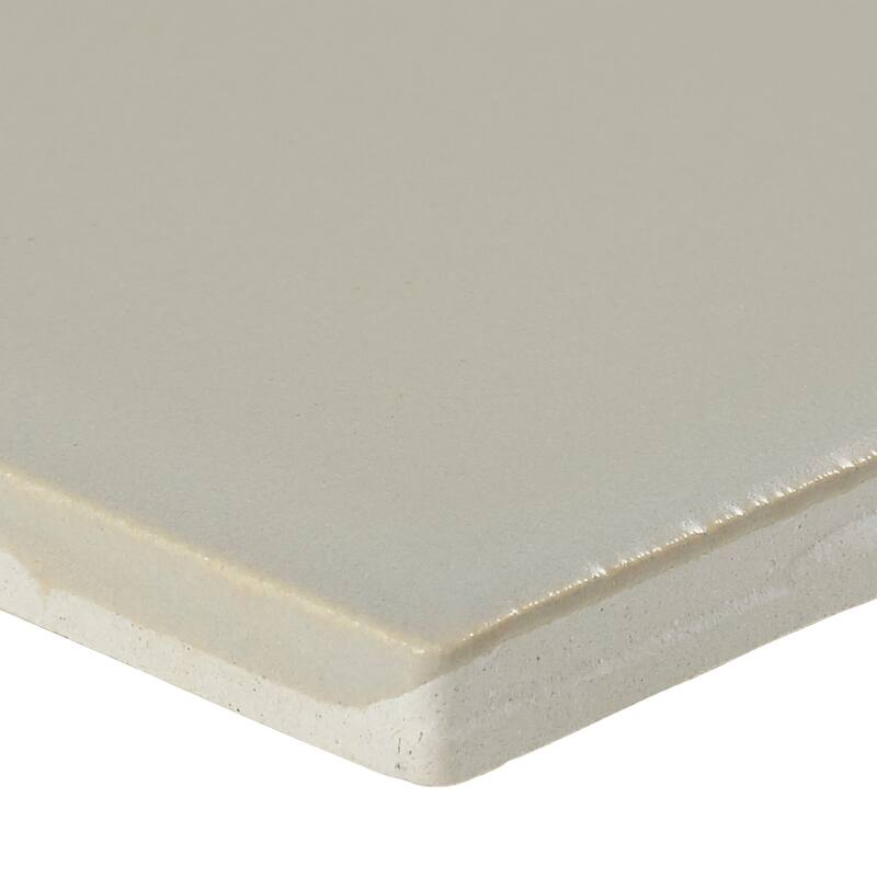 Sophisticated 4x12-inch Glazed Ceramic Bullnose 12-inch side in Matte Urban Putty - 4x12