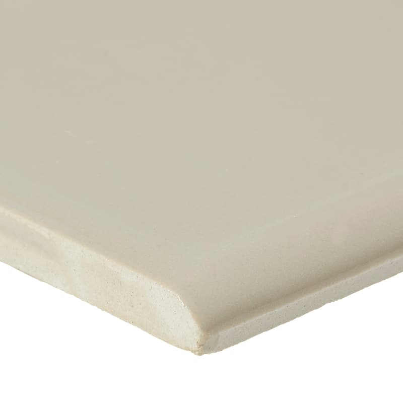 Sophisticated 4x8-inch Glazed Ceramic Bullnose in Urban Putty - 4x8