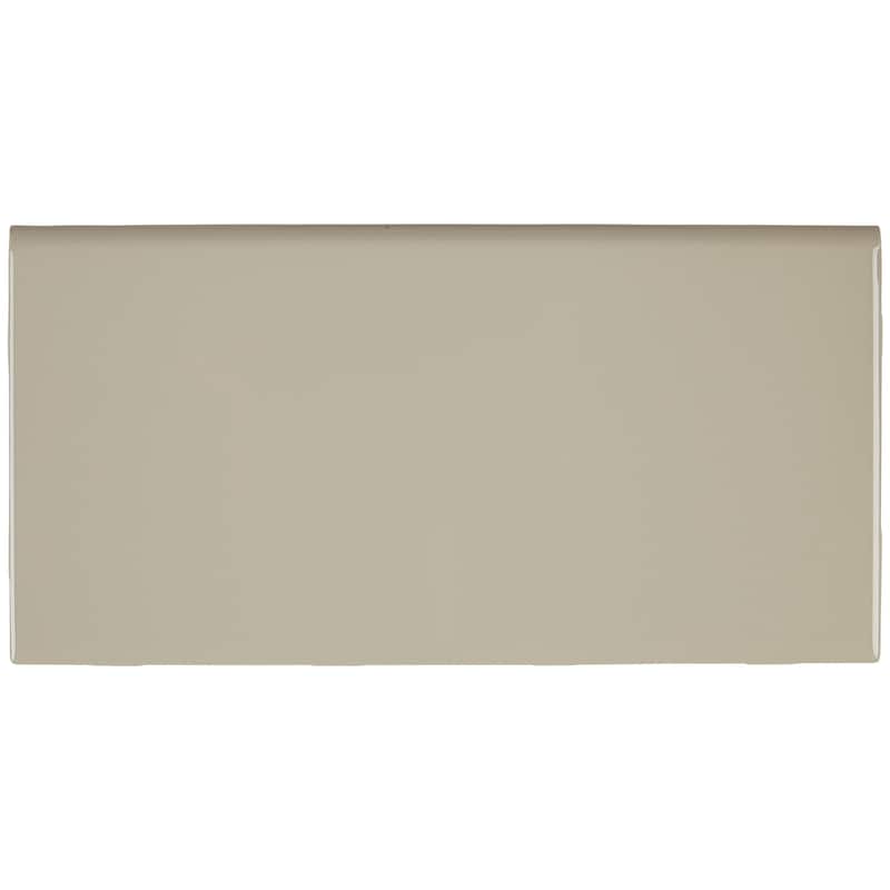 Sophisticated 4x8-inch Glazed Ceramic Bullnose in Urban Putty - 4x8
