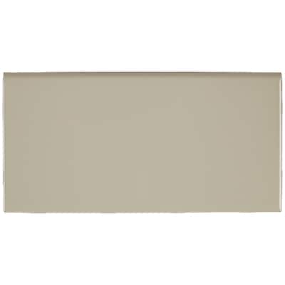 Sophisticated 4x8-inch Glazed Ceramic Bullnose in Urban Putty - 4x8