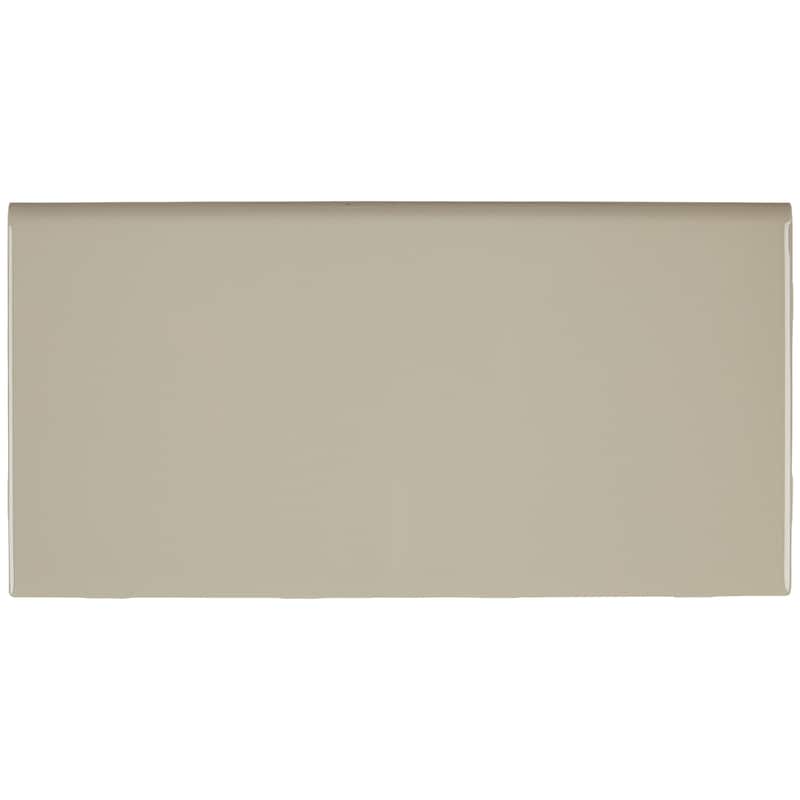 Sophisticated 4x8-inch Glazed Ceramic Bullnose in Urban Putty - 4x8