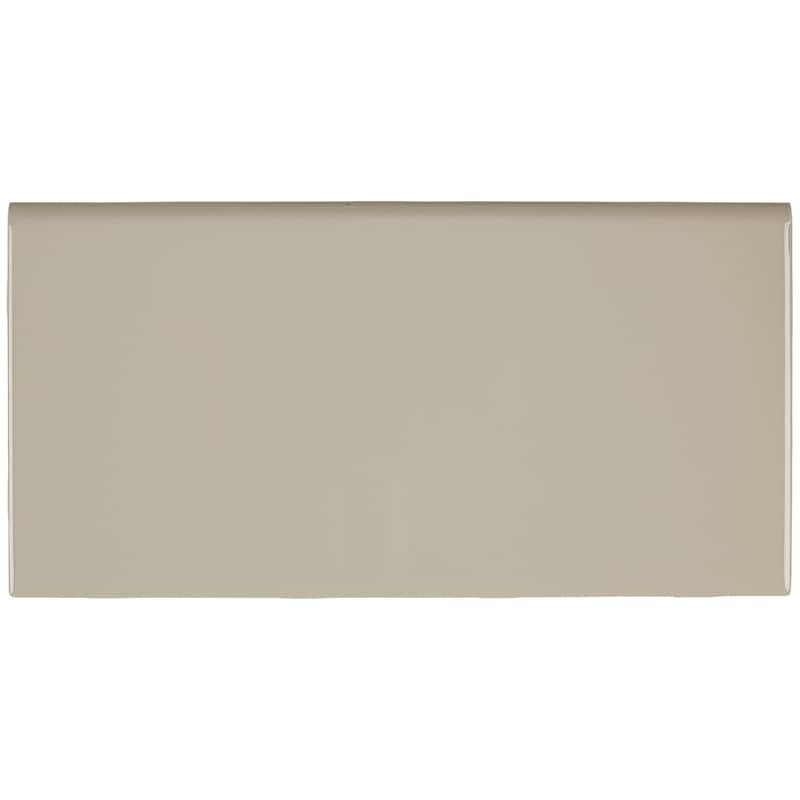Sophisticated 4x8-inch Glazed Ceramic Bullnose in Urban Putty - 4x8