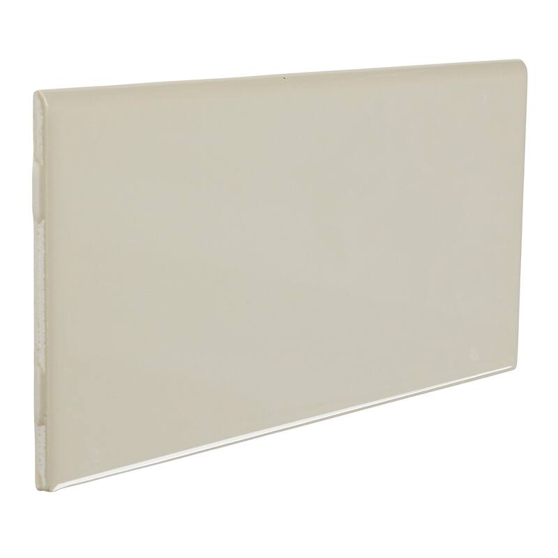 Sophisticated 4x8-inch Glazed Ceramic Bullnose in Urban Putty - 4x8