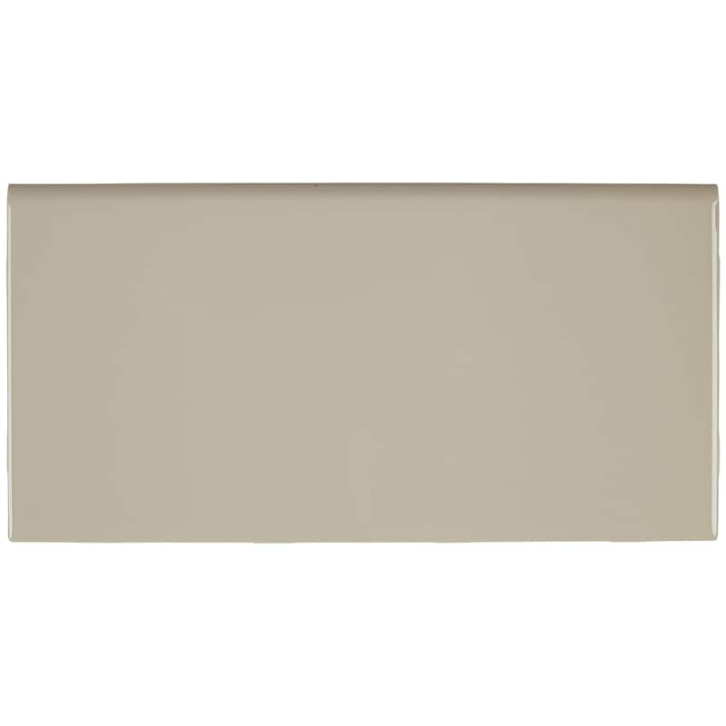 Sophisticated 4x8-inch Glazed Ceramic Bullnose in Urban Putty - 4x8