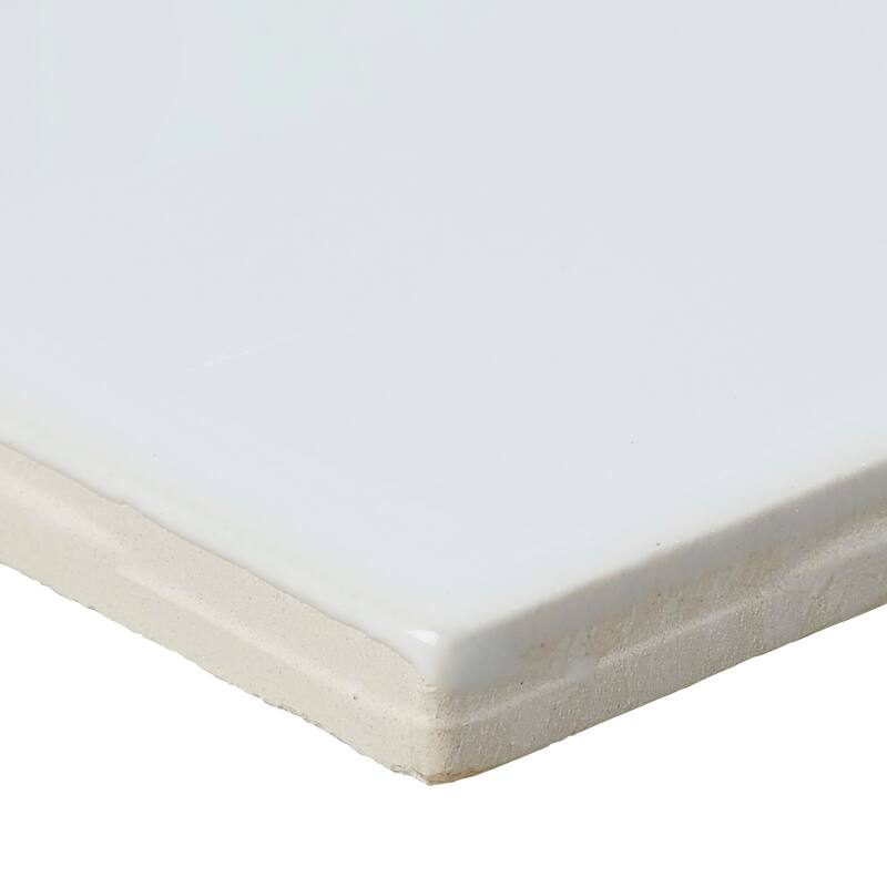 Sophisticated 2x8-inch Glazed Ceramic Bullnose in Arctic White - 2x8
