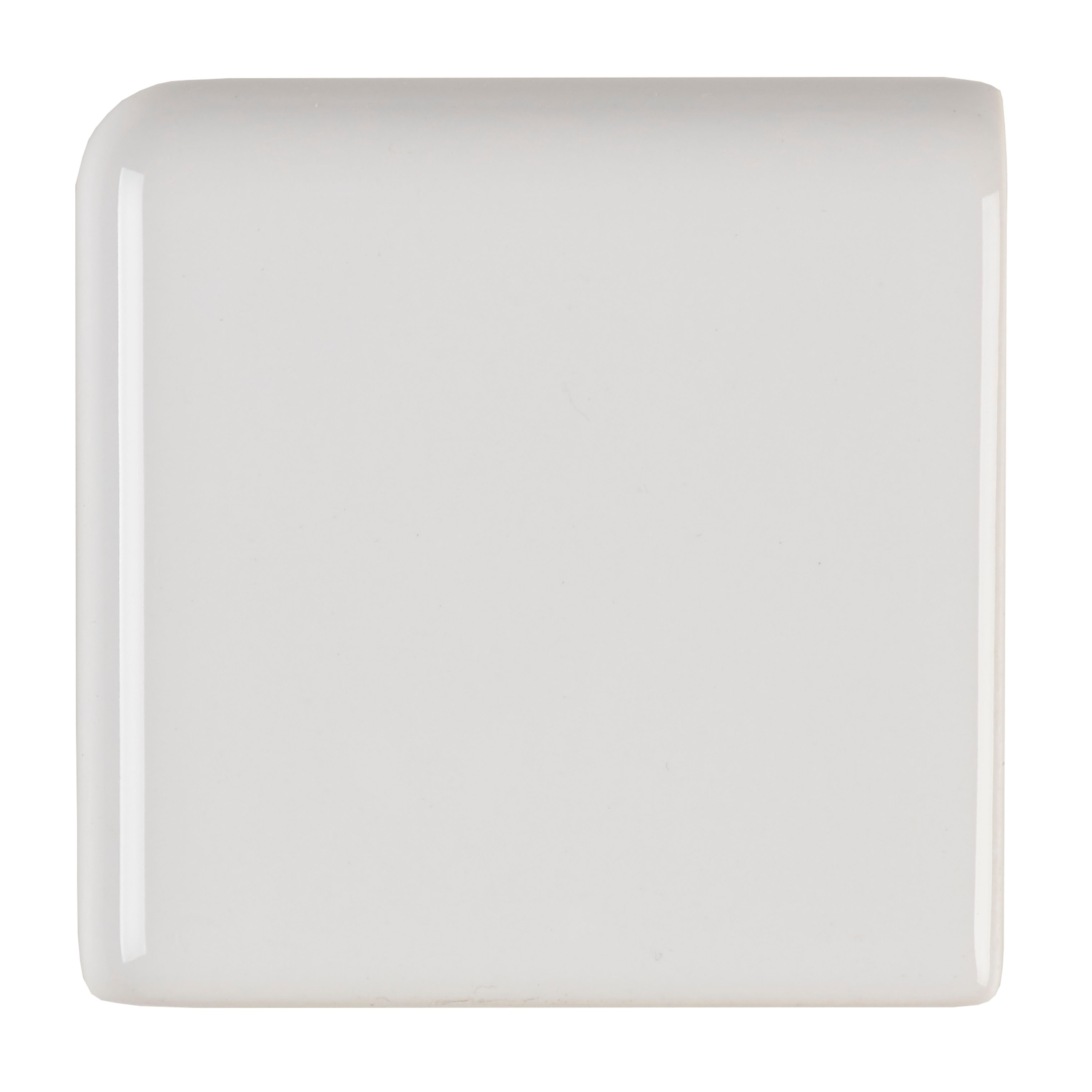 Sophisticated 2x2-inch Glazed Ceramic Bullnose Corner in Arctic White - 2x2