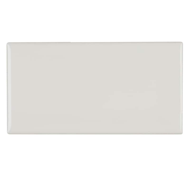 Classic Ceramic 3x6-inch Bevel Wall Tile in White - 3x6