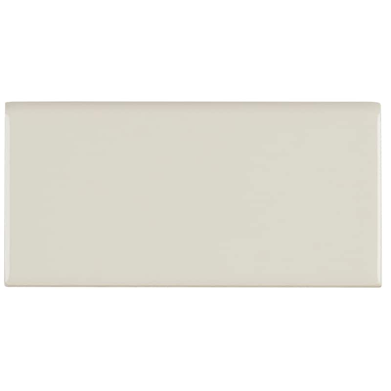 Classic Ceramic 3x6-inch Bullnose 6-inch side in Almond - 3x6