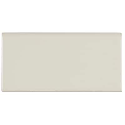 Classic Ceramic 3x6-inch Bullnose 6-inch side in Almond - 3x6