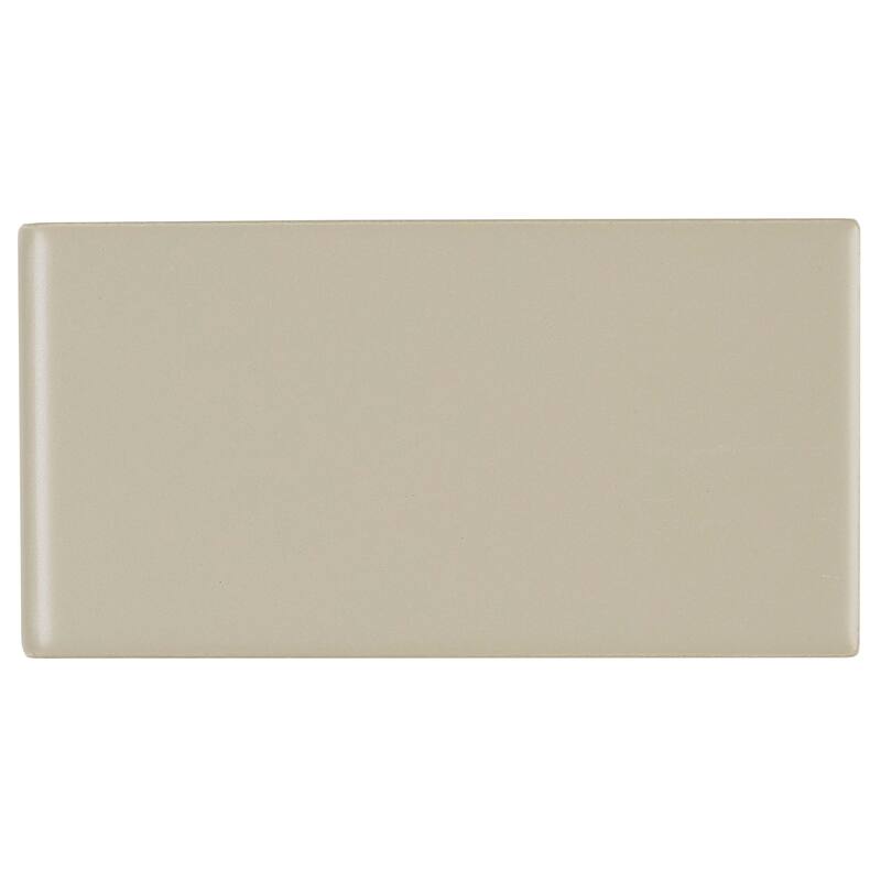 Classic Ceramic 3x6-inch Bullnose 3-inch side in Matte Urban Putty - 3x6