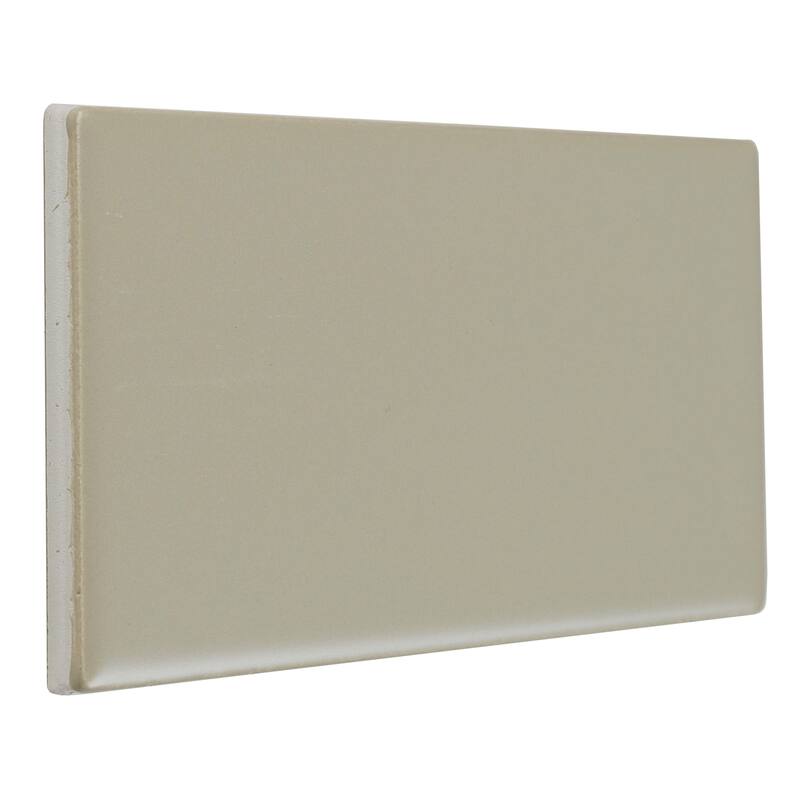 Classic Ceramic 3x6-inch Bullnose 3-inch side in Matte Urban Putty - 3x6