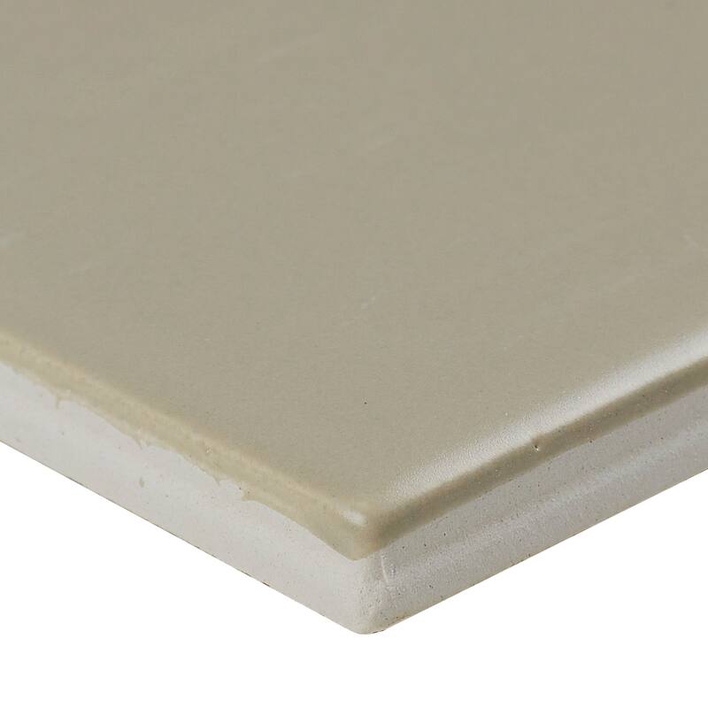 Classic Ceramic 3x6-inch Bullnose 3-inch side in Matte Urban Putty - 3x6