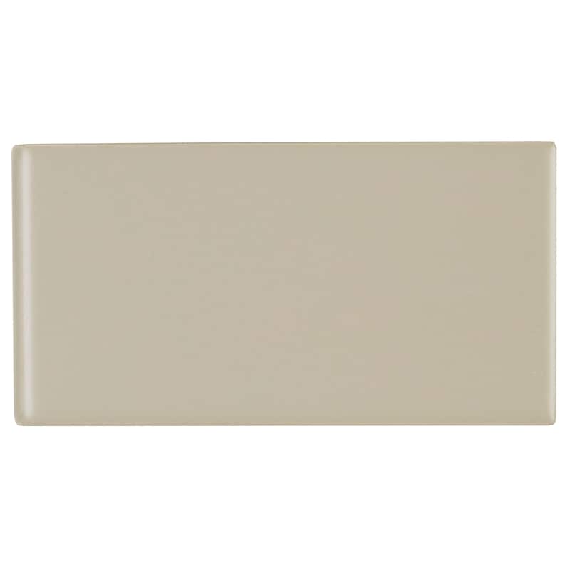 Classic Ceramic 3x6-inch Bullnose 3-inch side in Matte Urban Putty - 3x6