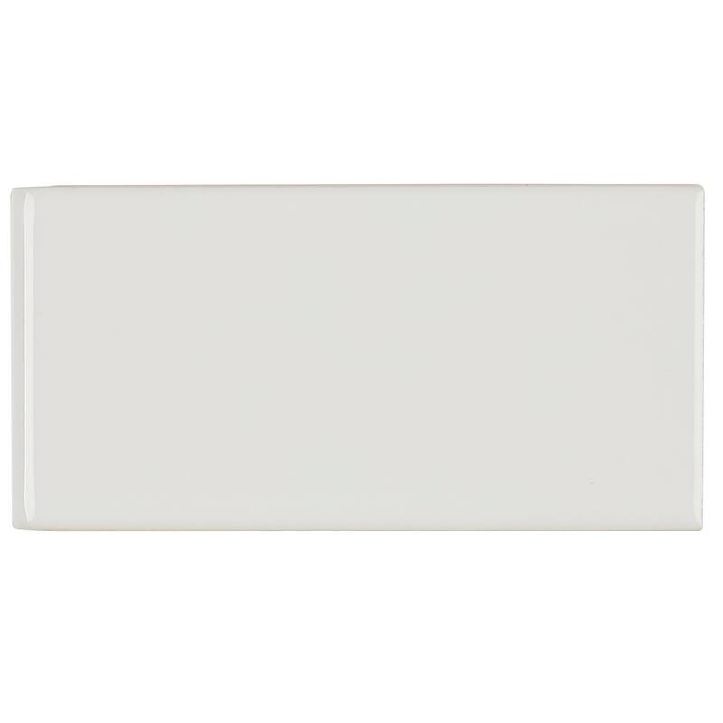 Classic Ceramic 3x6-inch Bullnose 3-inch side in White - 3x6