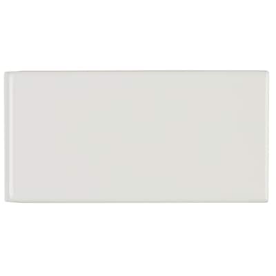 Classic Ceramic 3x6-inch Bullnose 3-inch side in White - 3x6