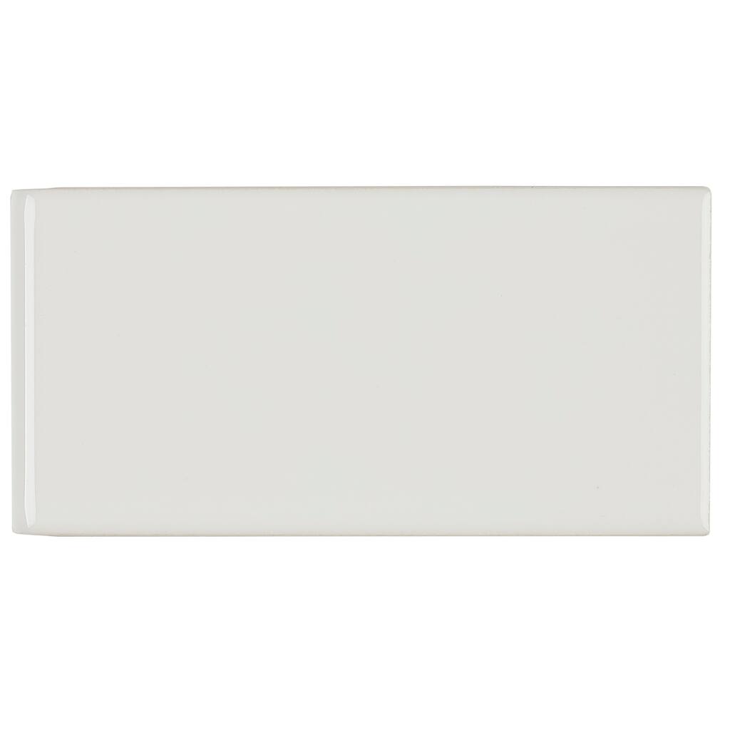 Classic Ceramic 3x6-inch Bullnose 3-inch side in White - 3x6