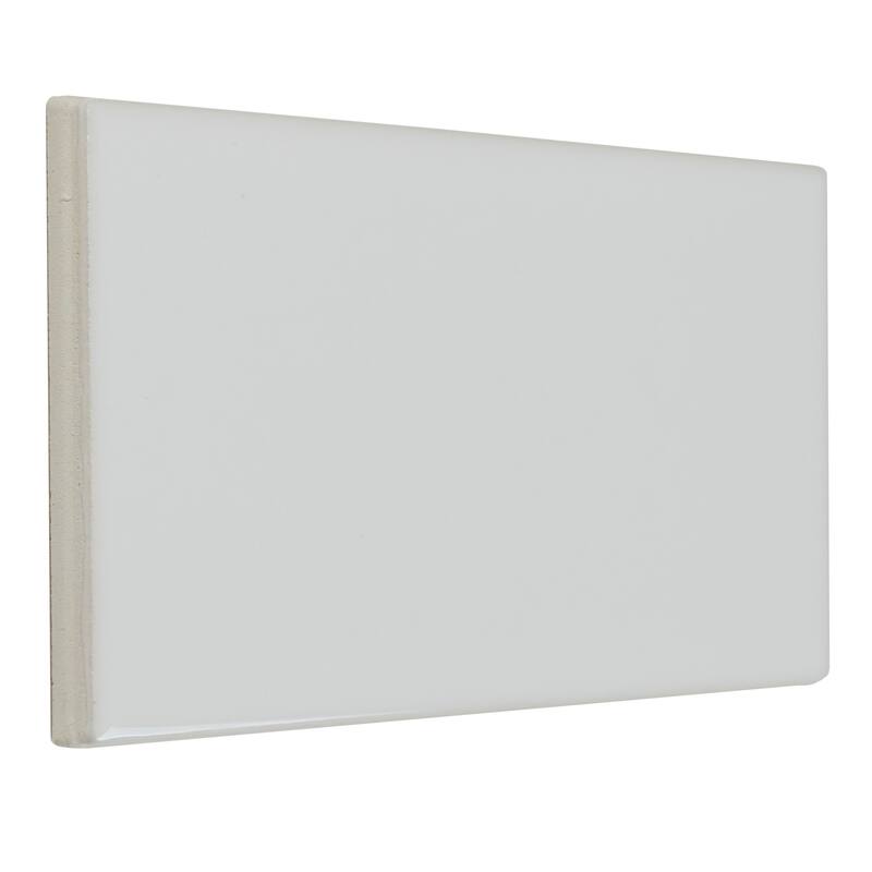 Classic Ceramic 3x6-inch Bullnose 3-inch side in White - 3x6