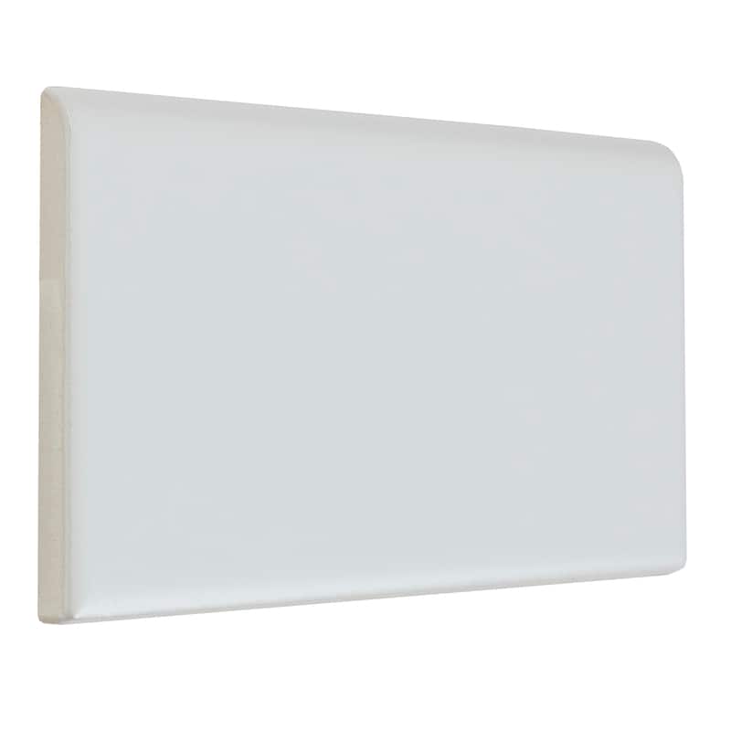 Classic Ceramic 3x6-inch Bullnose 6-inch side in Matte Arctic White - 3x6