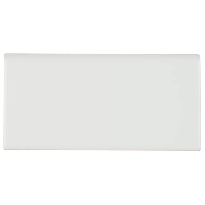 Classic Ceramic 3x6-inch Bullnose 6-inch side in Matte Arctic White - 3x6