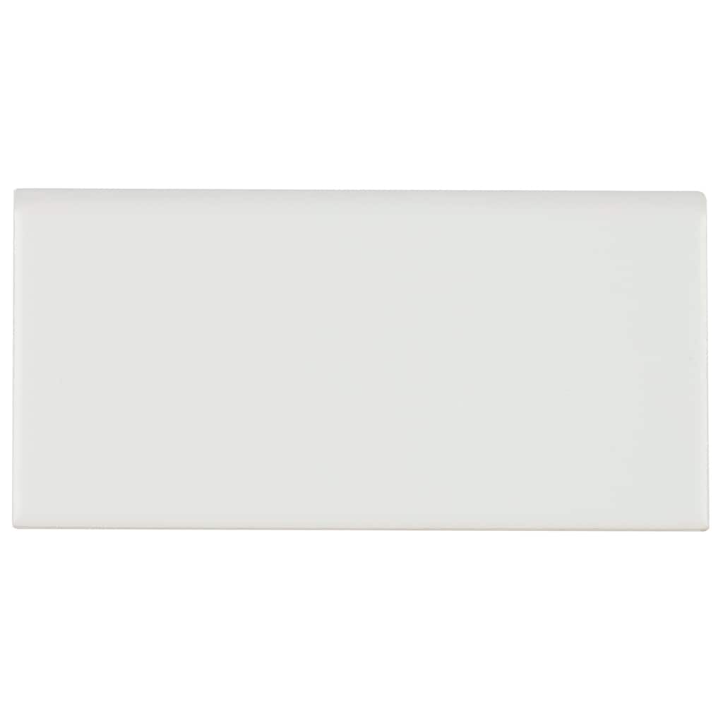 Classic Ceramic 3x6-inch Bullnose 6-inch side in Matte Arctic White - 3x6