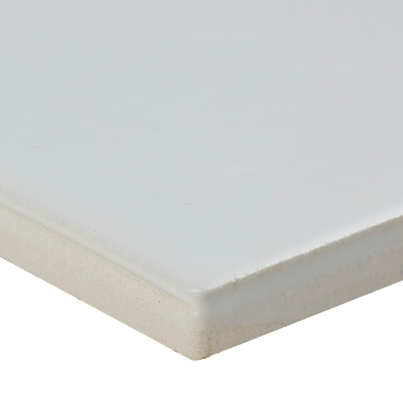 Classic Ceramic 3x6-inch Bullnose 6-inch side in Matte Arctic White - 3x6
