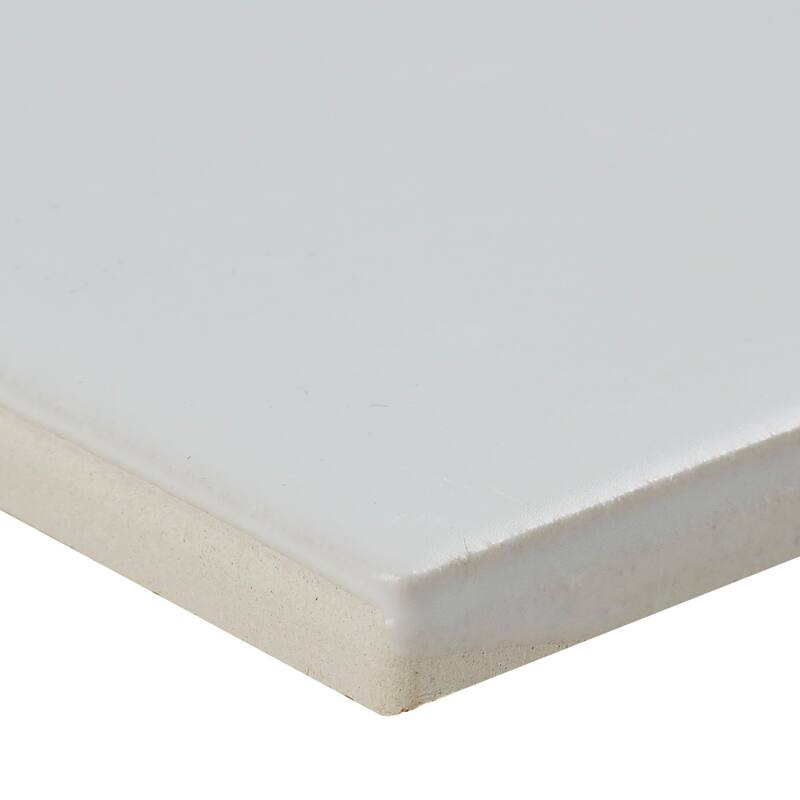 Classic Ceramic 3x6-inch Bullnose 6-inch side in Matte Arctic White ...