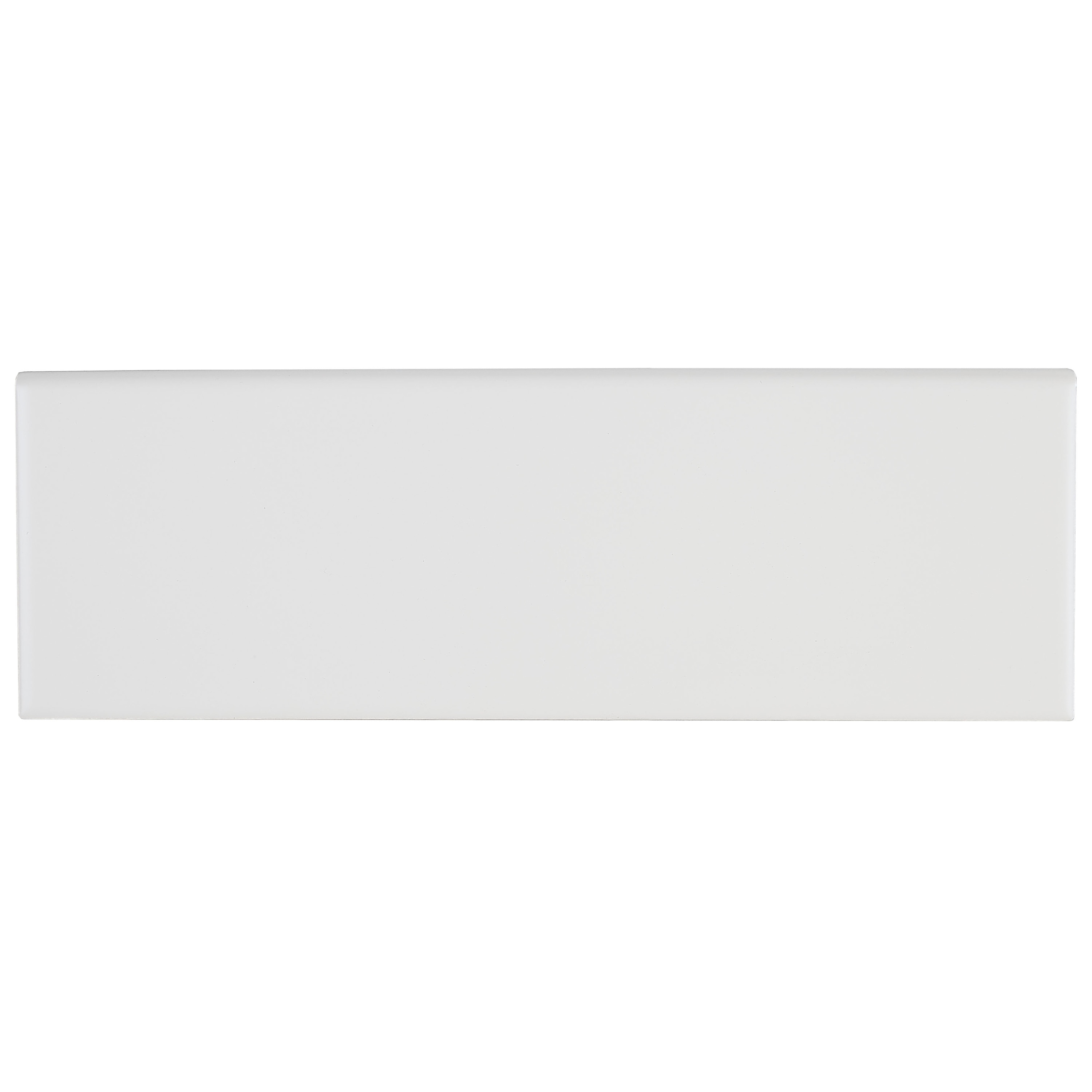 Sophisticated 4x12-inch Glazed Ceramic Bullnose 12-inch side in Matte Arctic White - 4x12