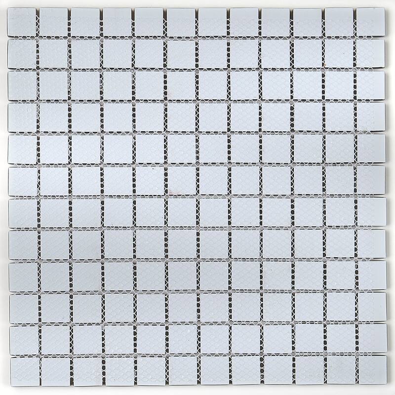 Glass Mosaic 1x1-inch Accent Tile in Classic Solid Smoked Pearl - 12x12