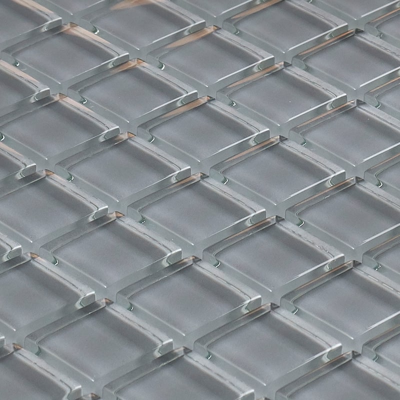 Glass Mosaic 1x1-inch Accent Tile in Classic Solid Smoked Pearl - 12x12