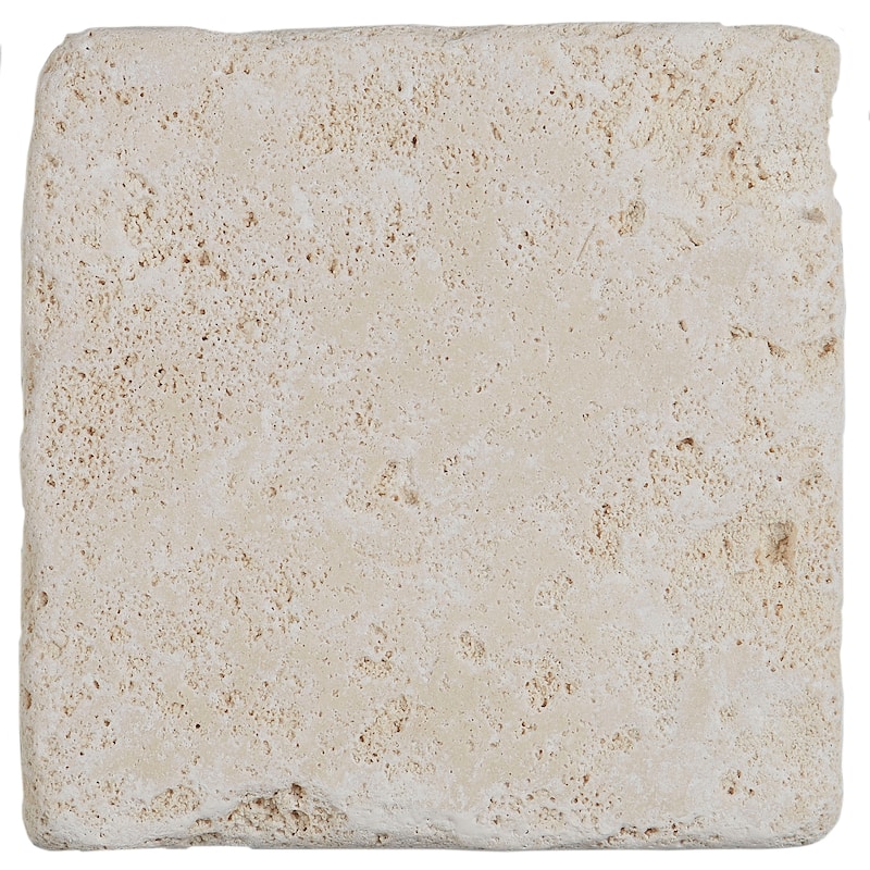 Select Travertine Stone 4x4-inch Tumbled in Ivory Classico - 4x4