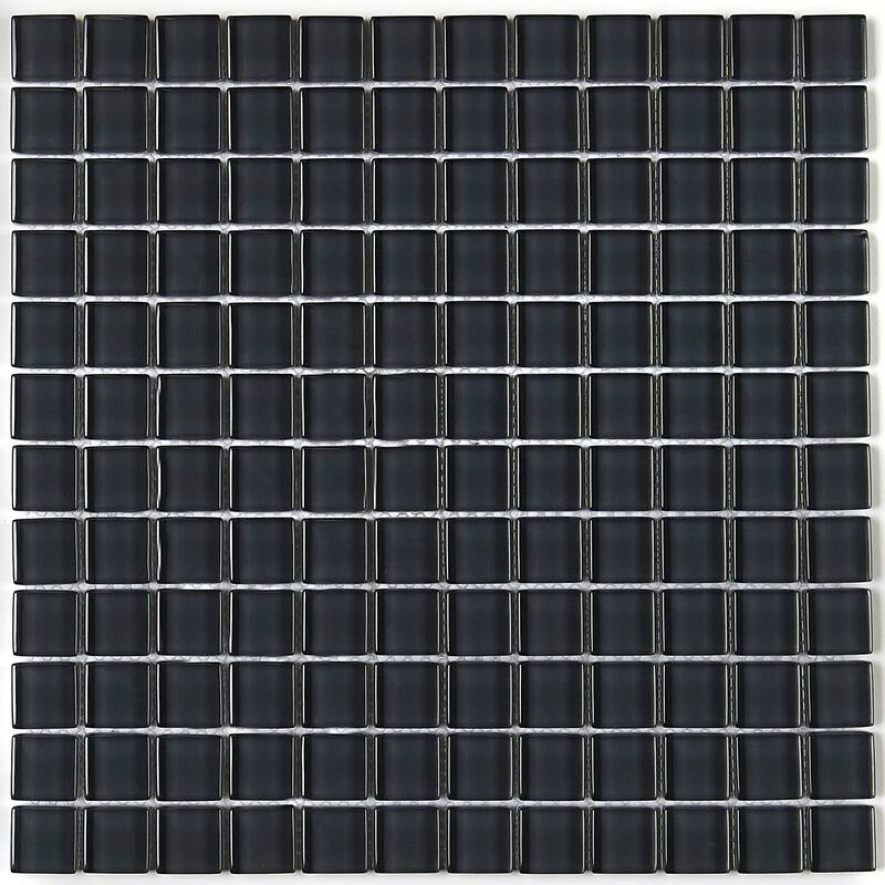 Glass Mosaic 1x1-inch Accent Tile in Classic Solid Top Hat - 12x12