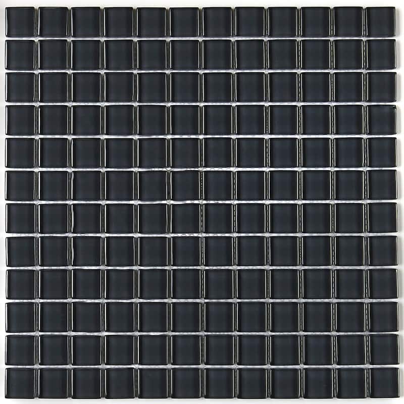 Glass Mosaic 1x1-inch Accent Tile in Classic Solid Top Hat - 12x12