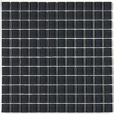 Glass Mosaic 1x1-inch Accent Tile in Classic Solid Top Hat - 12x12