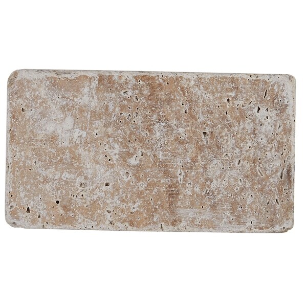 Chiaro Tumbled Travertine 1 SQFT White 6x6 TILE Ivory Light
